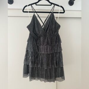 Lulu's Black Tiered Mini Dress
